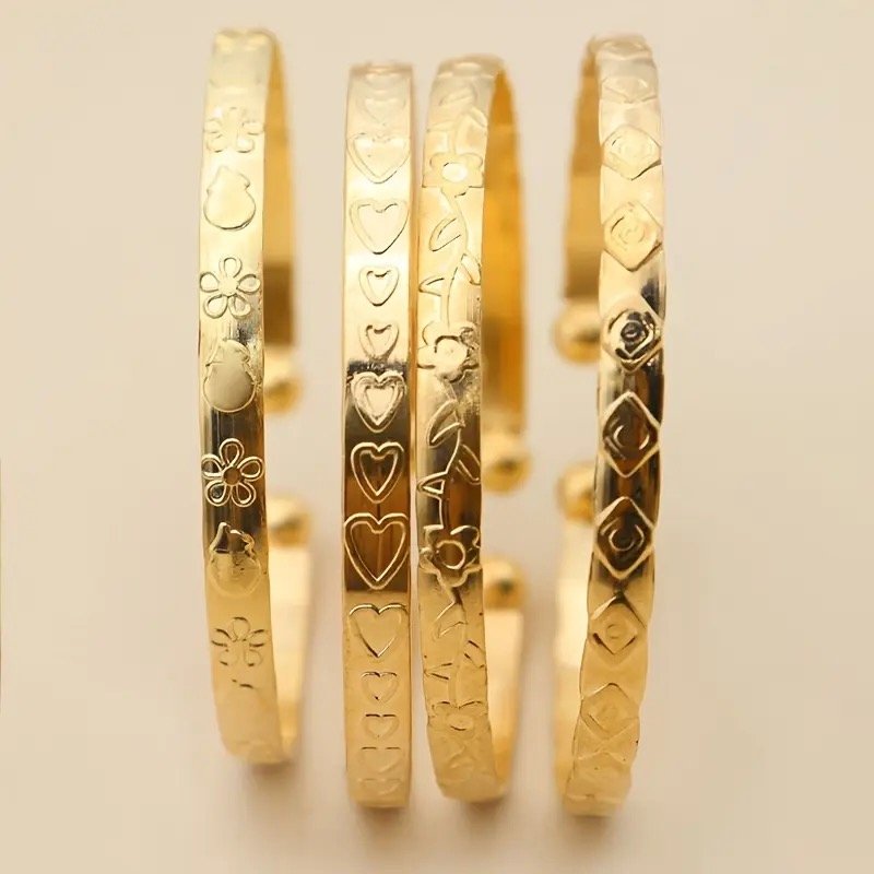 4 Piece Gold Bracelet Set